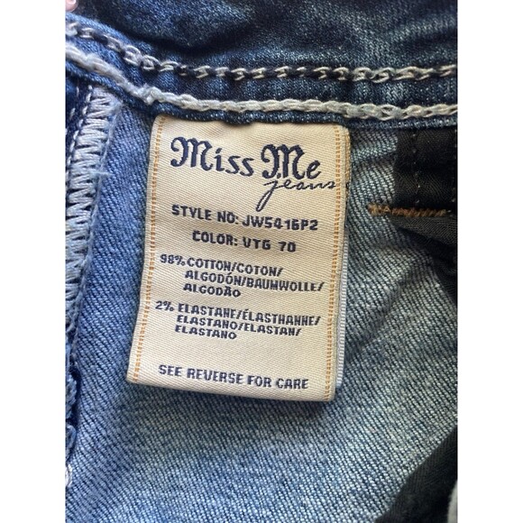 Miss Me Cut Off Shorts Womens 25 Low Rise Aztec Embroidered Bling Rhinestone - Picture 9 of 9